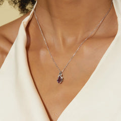 The Sylvara Kite-Cut Lab-Grown Alexandrite Botanical Necklace