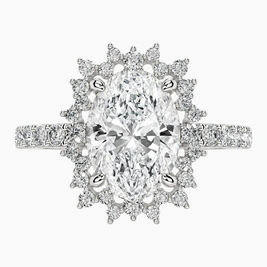 Eternal Radiance 2CT Oval Cut Hidden Halo Moissanite Engagement Ring