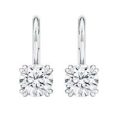 Éverelle Round Double-Claw Moissanite Leverback Earrings