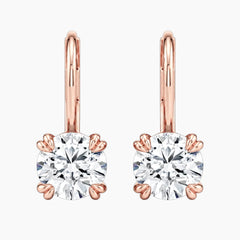 Éverelle Round Double-Claw Moissanite Leverback Earrings