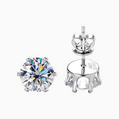 Six Prong Moissanite Earrings