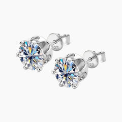 Six Prong Moissanite Earrings