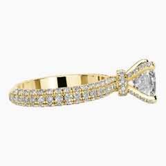 Designer Moissanitring im Kissenschliff