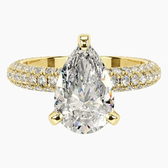 Designer Pear Cut Moissanite Ring