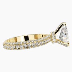 Designer Pear Cut Moissanite Ring