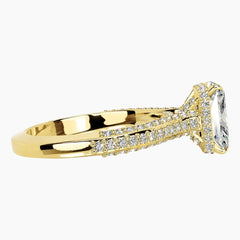 Designer Radiant Cut Moissanite Ring