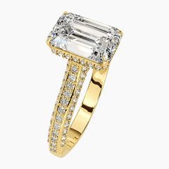 Designer Emerald Cut Moissanite Ring