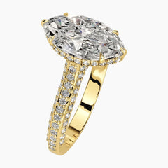 Designer Marquise Cut Moissanite Ring