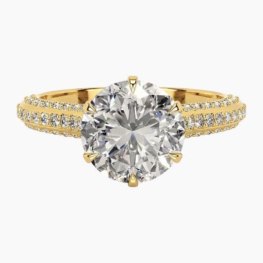 Designer Round Cut Moissanite Ring