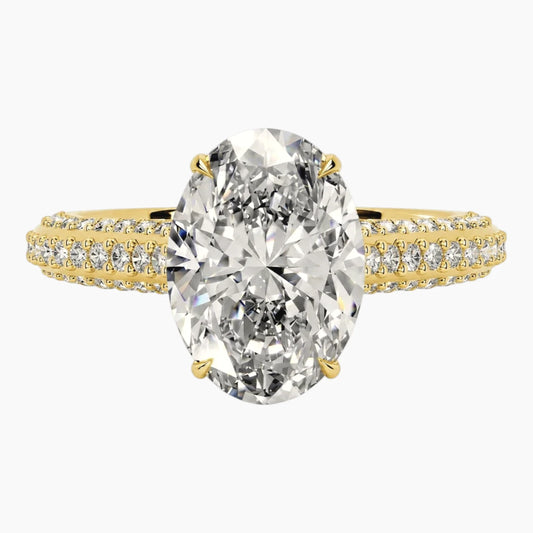 Designerring mit ovalem Moissanit