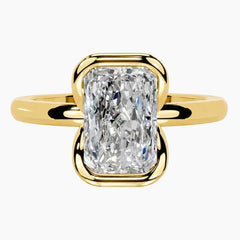 Half Bezel Radiant Moissanite Ring