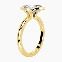 Half Bezel Marquise Moissanite Ring