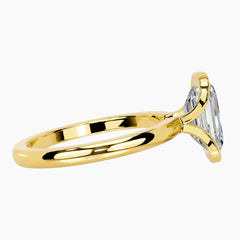 Half Bezel Emerald Moissanite Ring
