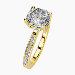La Promesse du Bouton Floral Moissanite Engagement Ring