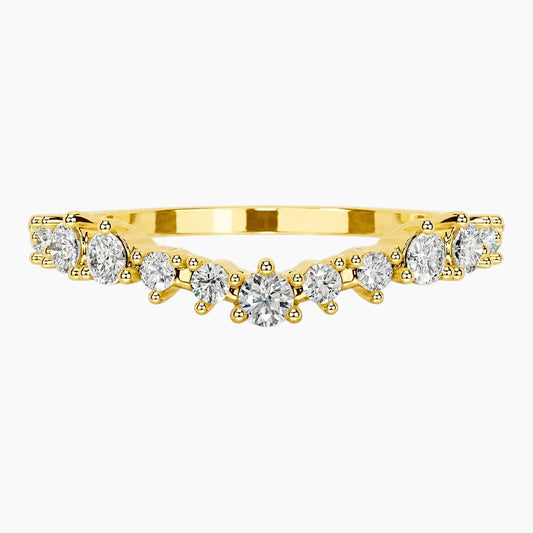 0.4ct Moissanite Chevron Curved Wedding Band