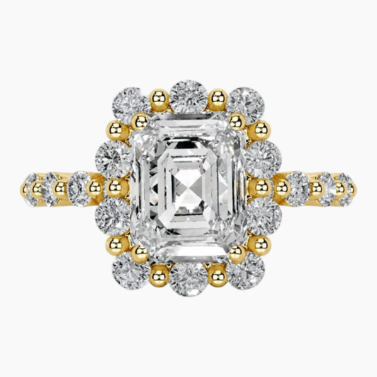 Romantic Emerald Cut Moissanite Ring