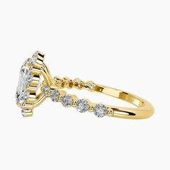 Romantic Emerald Cut Moissanite Ring