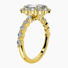 Romantic Emerald Cut Moissanite Ring