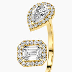 Asymmetrical Design Moissanite Open Ring