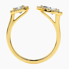 Asymmetrical Design Moissanite Open Ring