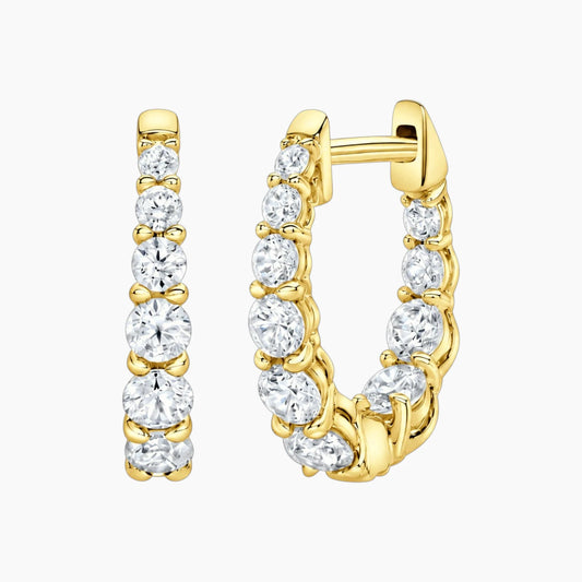 Orélia Graduated Round Moissanite Hoop Earrings