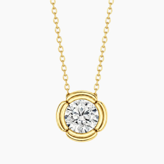 Fiorenne 2 Carat Round Moissanite Blossom Pendant Necklace