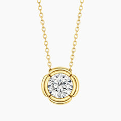Fiorenne 2 Carat Round Moissanite Blossom Pendant Necklace