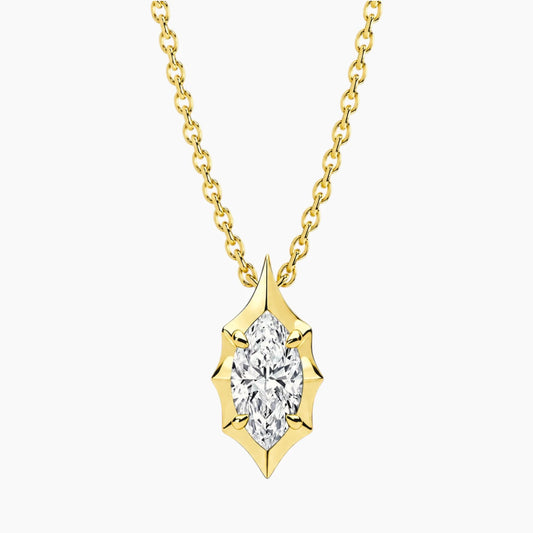 Aurévia 2 Carat Marquise Moissanite Sculpted Pendant Necklace