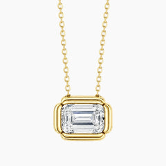 Fiorenne 3 Carat Emerald-Cut Moissanite Blossom Pendant Necklace