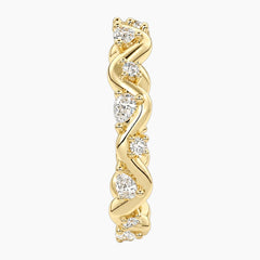 Ondélisse Pear & Round Moissanite Wave Eternity Band
