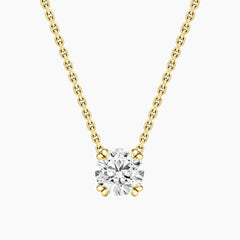 Éverelle 1 Carat Round Double-Claw Moissanite Pendant Necklace