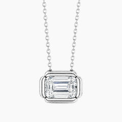 Fiorenne 3 Carat Emerald-Cut Moissanite Blossom Pendant Necklace