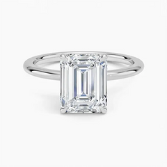 Rectangular Emerald-Cut Moissanite Ring
