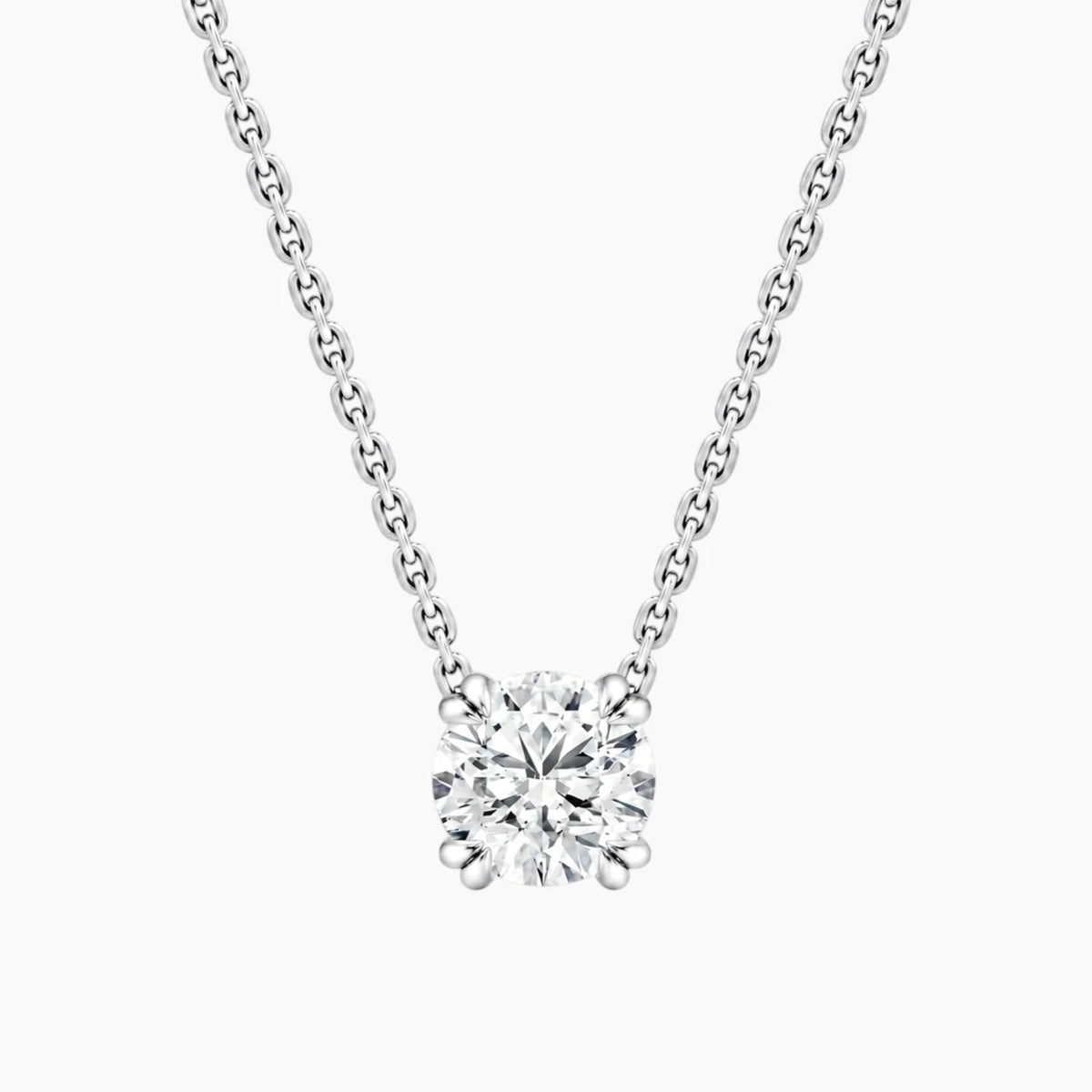 Éverelle 1 Carat Round Double-Claw Moissanite Pendant Necklace