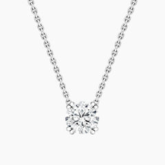 Éverelle 1 Carat Round Double-Claw Moissanite Pendant Necklace