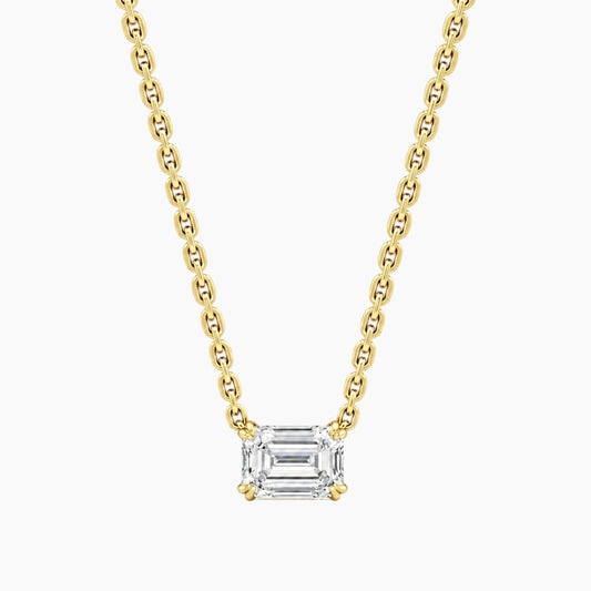Éverelle 1 Carat Emerald-Cut Double-Claw Moissanite Necklace
