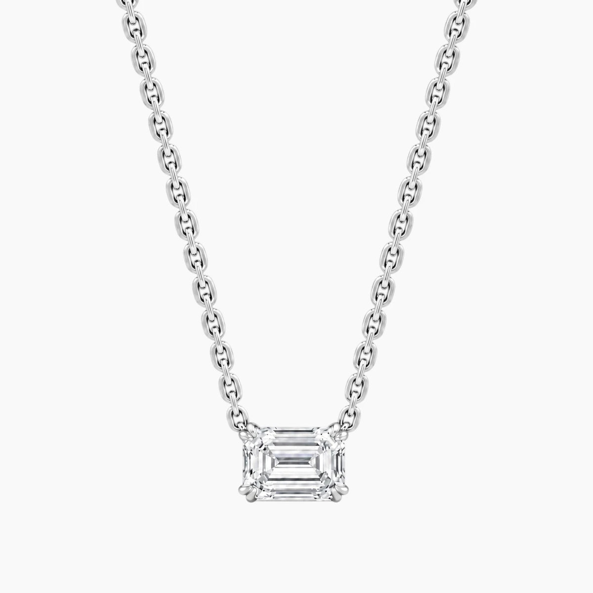 Éverelle 1 Carat Emerald-Cut Double-Claw Moissanite Necklace