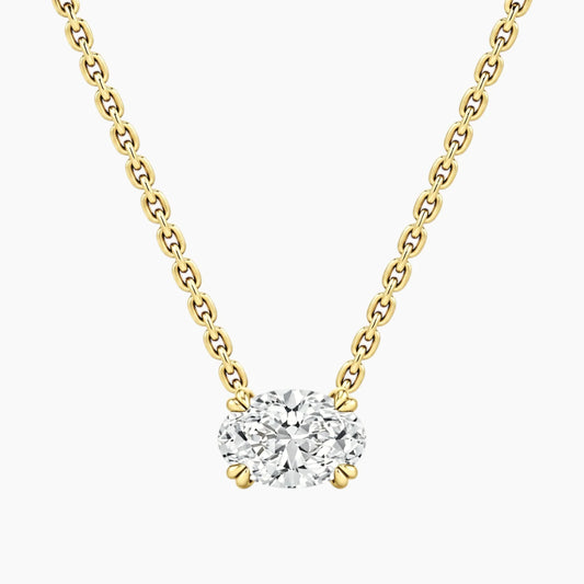 Éverelle 1 Carat Oval Double-Claw Moissanite Pendant Necklace