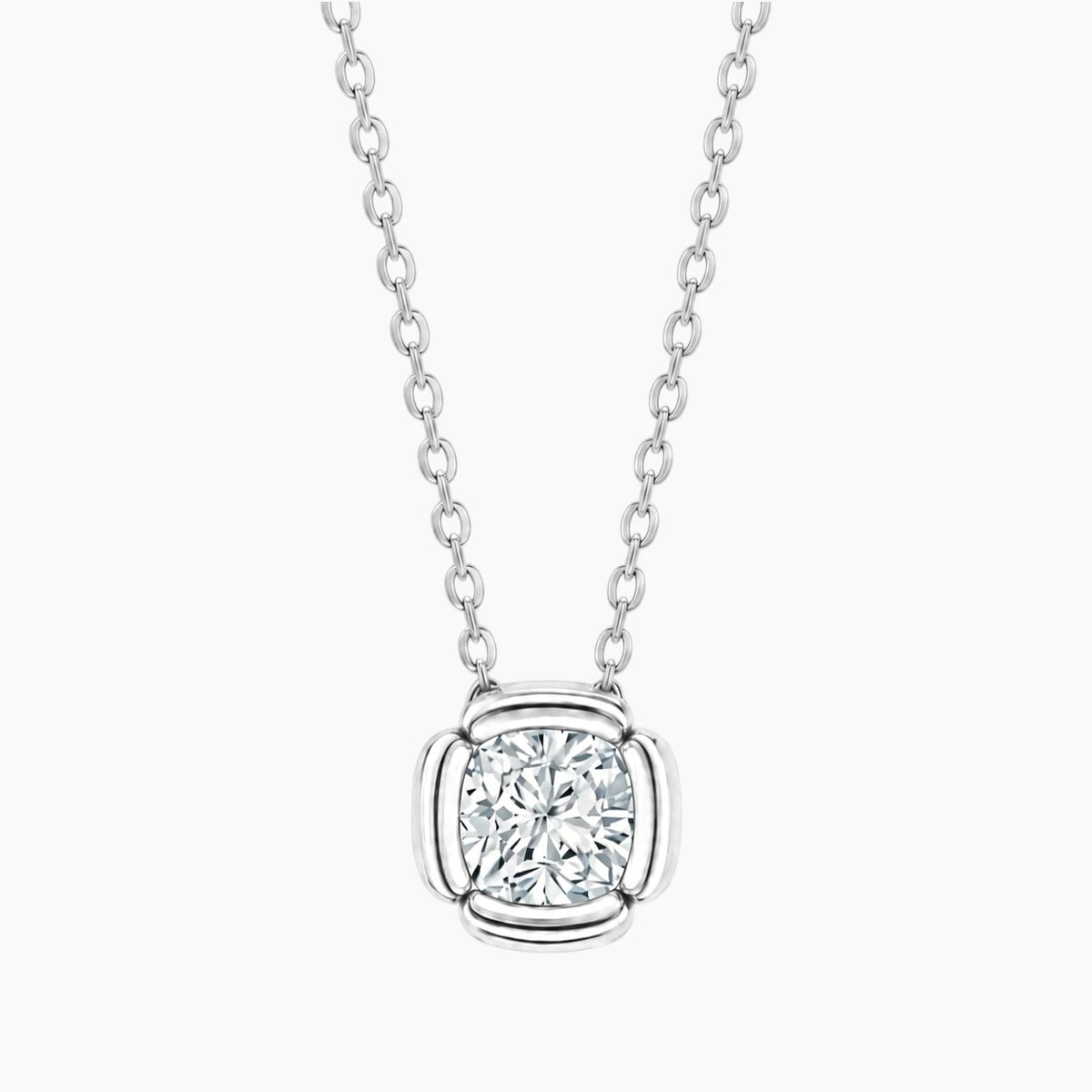 Fiorenne 2 Carat Cushion Moissanite Blossom Pendant Necklace
