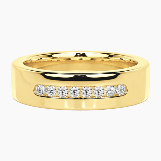 Évrin Eight-Stone Channel-Set Moissanite Wide Band