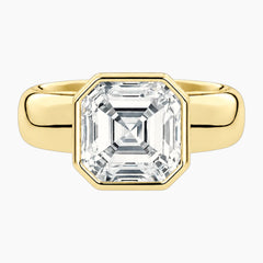 Avrelle 2 Carat Asscher Chunky Bezel Moissanite Ring
