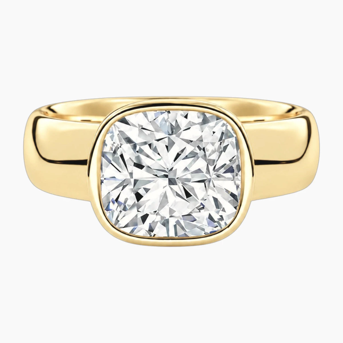 Avrelle 2 Carat East-West Cushion Chunky Bezel Moissanite Ring