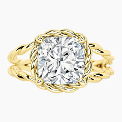 Tressa 3.5 Carat Square Cushion Moissanite Twisted Rope Ring