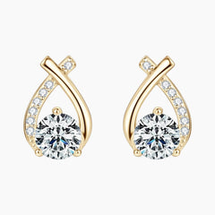 Fishtail Design Moissanite Stud Earrings