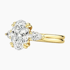 Vaelora 3 Carat Oval Three-Stone Double Band Moissanite Ring