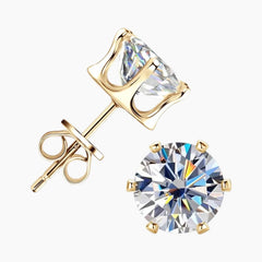 Six Prong Moissanite Earrings