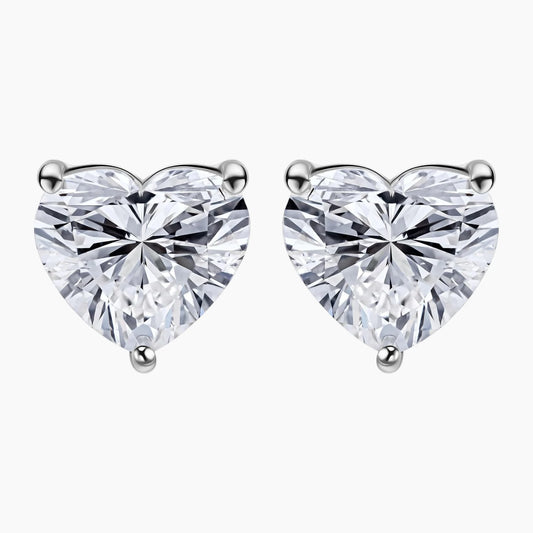 Heart Shape Moissanite Stud Earrings