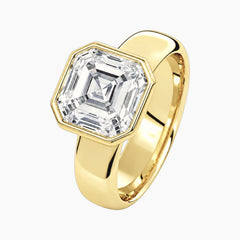 Avrelle 2 Carat Asscher Chunky Bezel Moissanite Ring