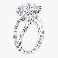 Tressa 3.5 Carat Square Cushion Moissanite Twisted Rope Ring