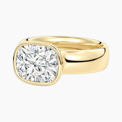 Avrelle 2 Carat East-West Cushion Chunky Bezel Moissanite Ring